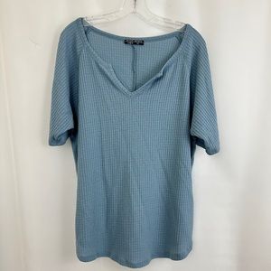 Women’s Shop Basic Blue Waffle Top Size XL